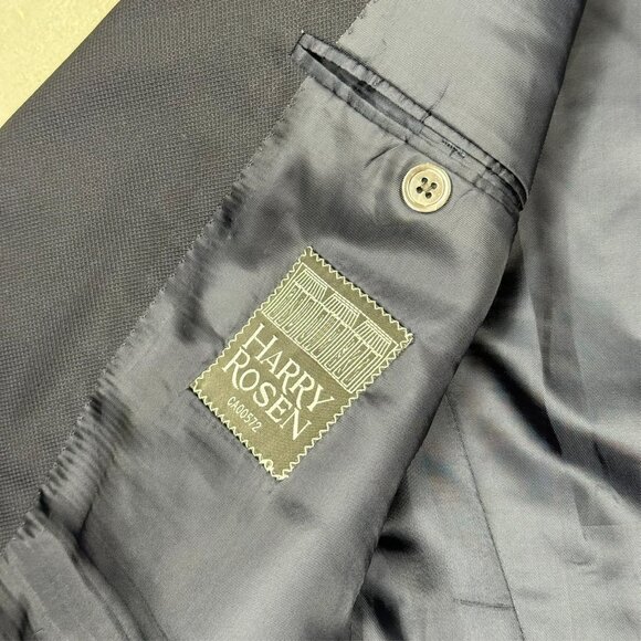 Samuelsohn Blazer Mesh Wool Blazer Super 130s Sport Coat Blue Full Canvas 42T - Picture 9 of 10